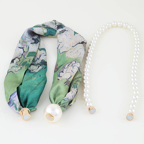 Azure Silk and Pearl Harmony Necklace