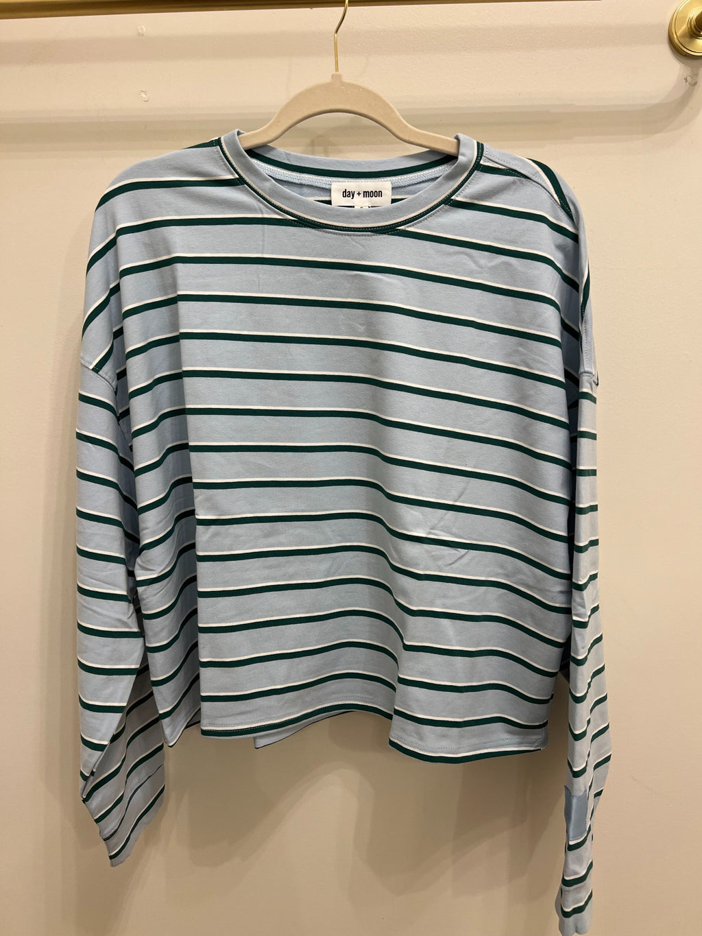 Striped Terry Loose Fit Lounge Sweatshirt