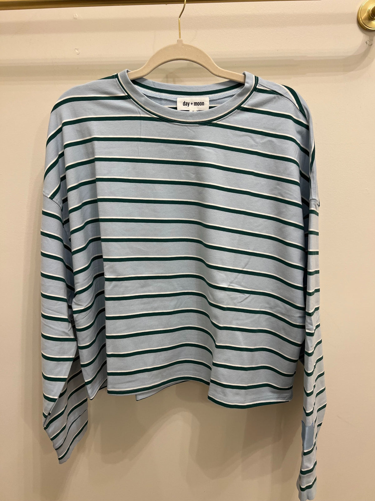 Striped Terry Loose Fit Lounge Sweatshirt