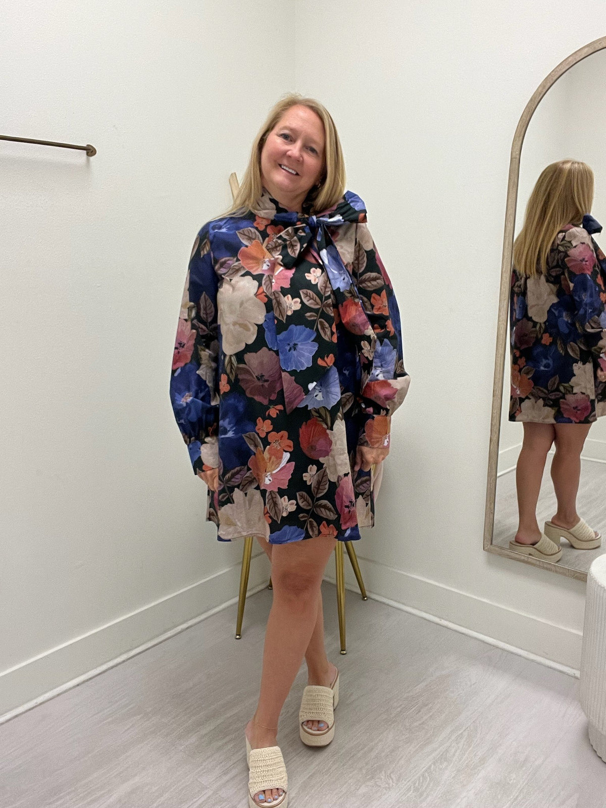Night Blossom Long Sleeve Mini