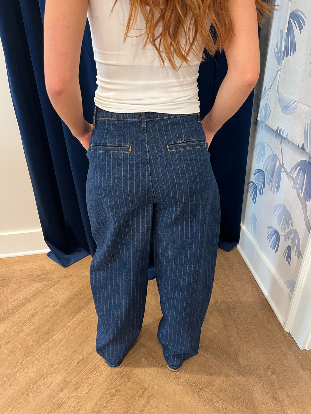 Striped Barrel Jean