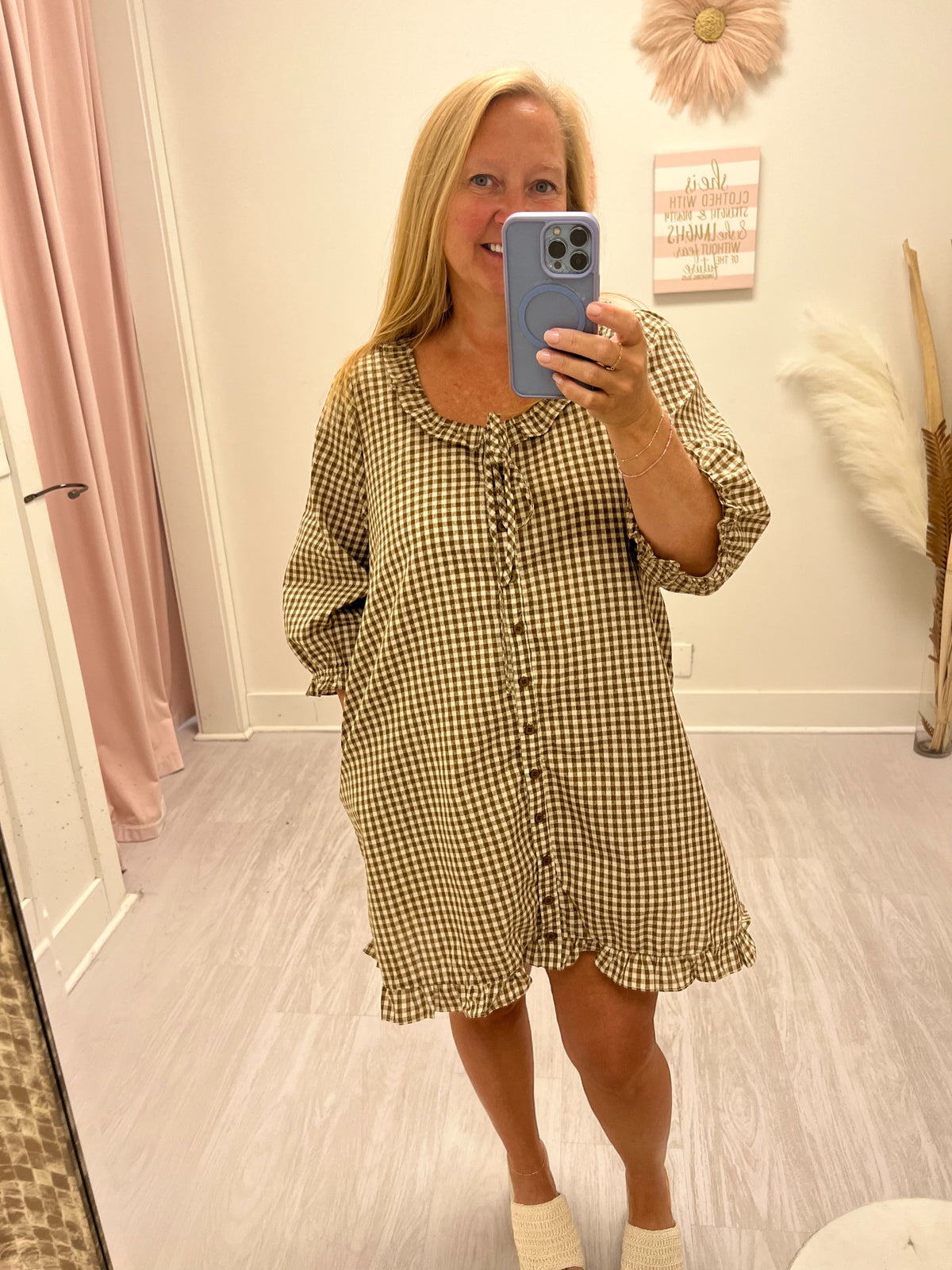 Gingham Ruffle Dress