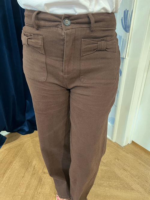 Wide Leg Bow Pocket Pants