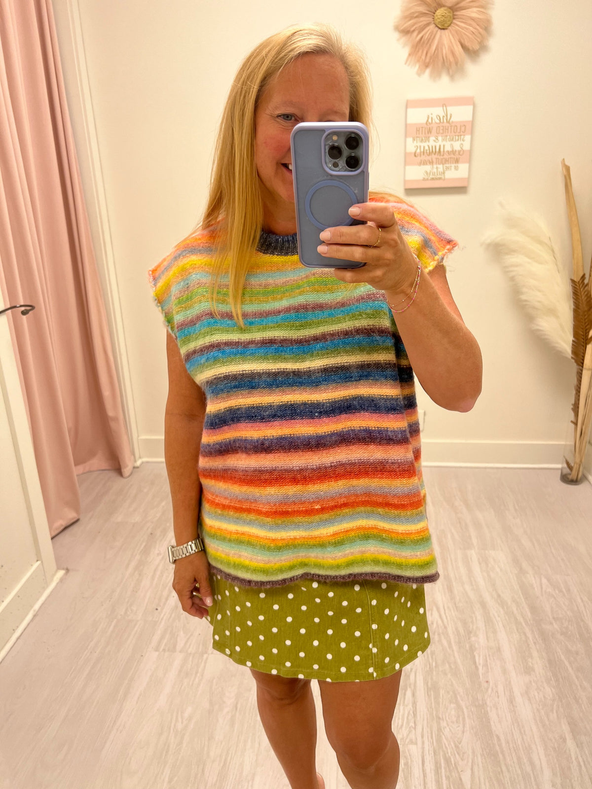 Rainbow Sleeveless Sweater