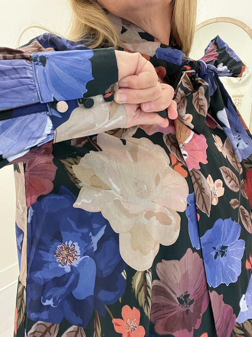 Night Blossom Long Sleeve Mini