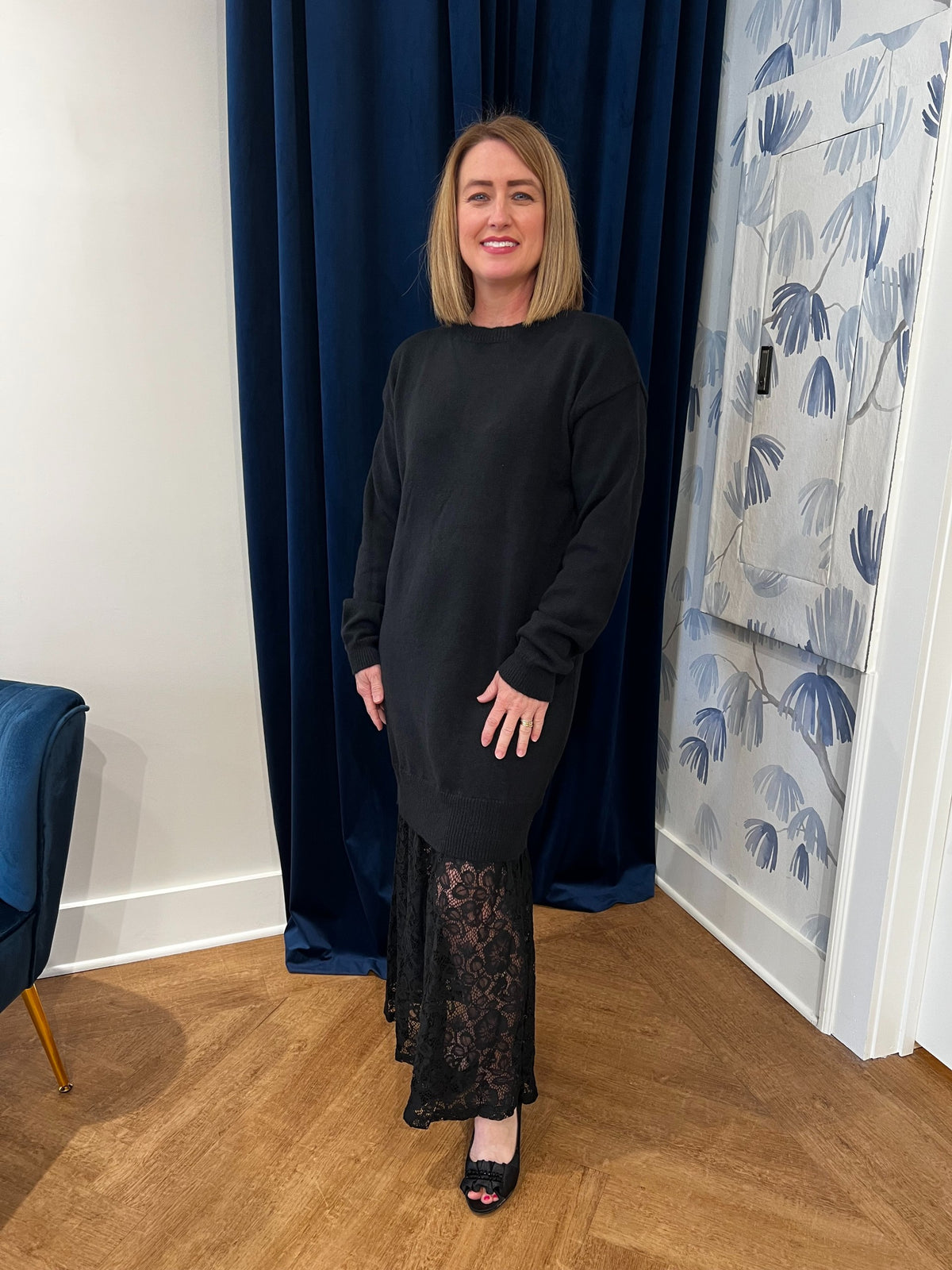 Sweater & Lace Dress