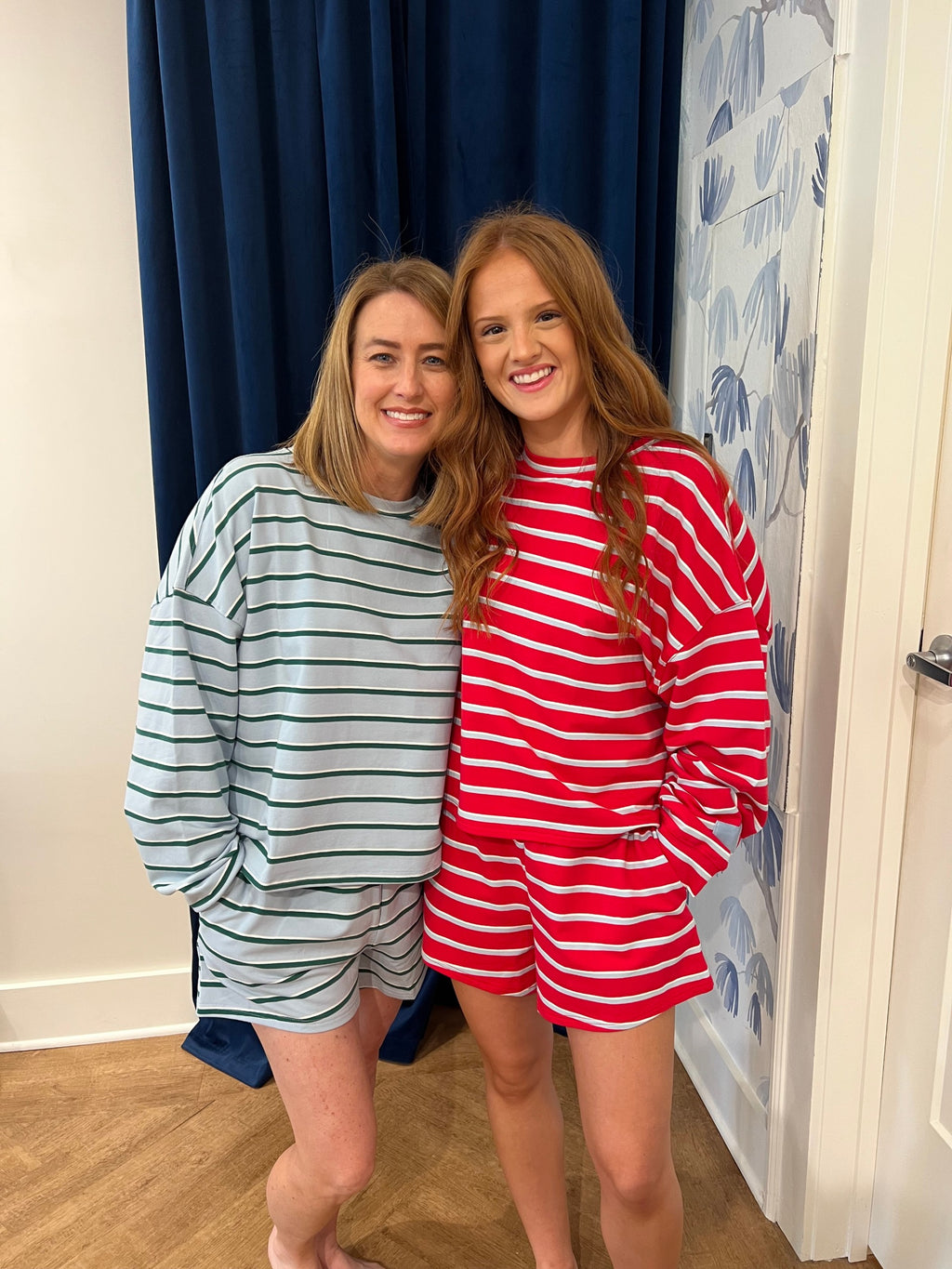 Striped Terry Loose Fit Lounge Sweatshirt