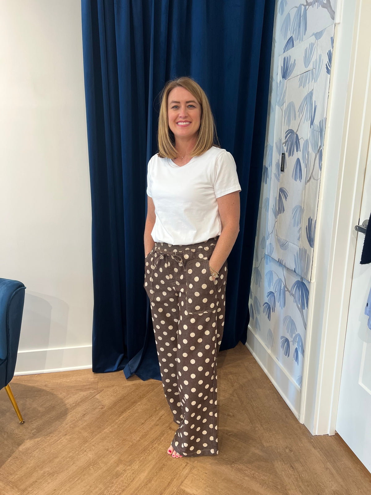 Cocoa Dot Wide Leg Pants